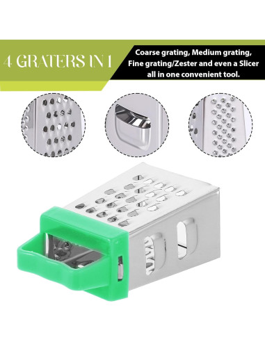 Mini Rallador de Queso COMNICO 3Pcs Acero Inoxidable Ergonómico