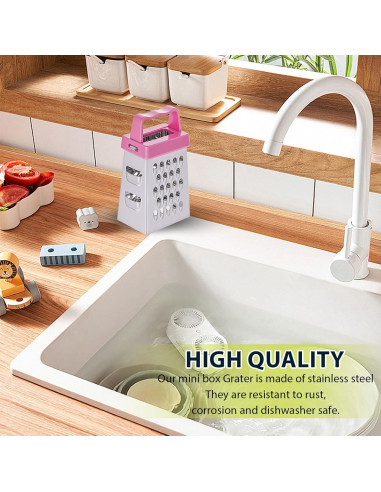 Mini Rallador de Queso COMNICO 3Pcs Acero Inoxidable Ergonómico