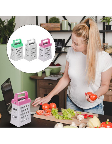 Mini Rallador de Queso COMNICO 3Pcs Acero Inoxidable Ergonómico