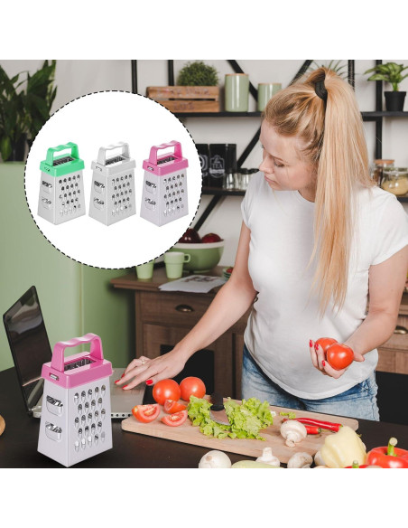 Mini Rallador de Queso COMNICO 3Pcs Acero Inoxidable Ergonómico
