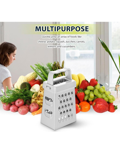 Mini Rallador de Queso COMNICO 3Pcs Acero Inoxidable Ergonómico