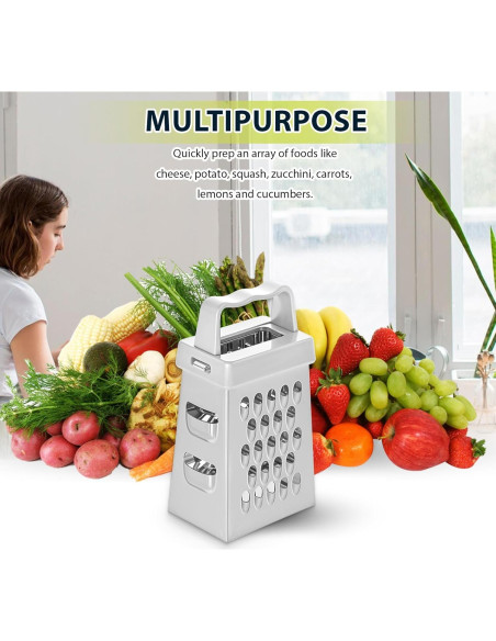 Mini Rallador de Queso COMNICO 3Pcs Acero Inoxidable Ergonómico