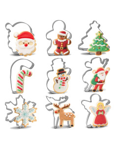 Juego de Cortadores de Galletas de Navidad YomiFamily - 9 Piezas