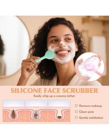 Juego de 4 cepillos faciales de silicona Shuibao - Limpieza profunda