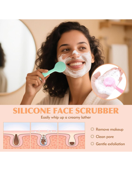 Juego de 4 cepillos faciales de silicona Shuibao - Limpieza profunda Juego de 4 cepillos faciales de silicona Shuibao - Limpieza profunda