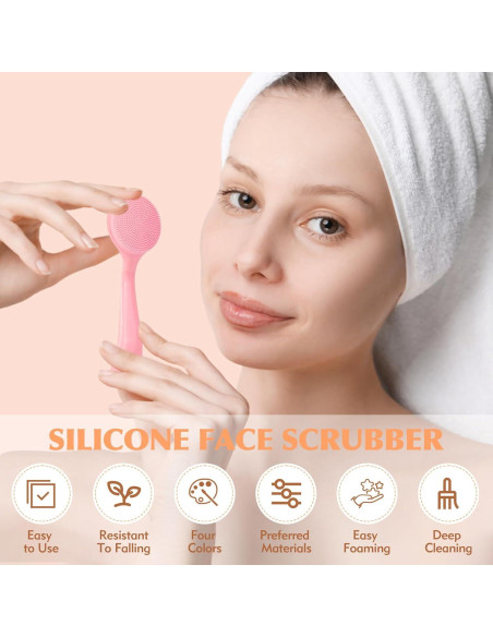 Juego de 4 cepillos faciales de silicona Shuibao - Limpieza profunda Juego de 4 cepillos faciales de silicona Shuibao - Limpieza profunda