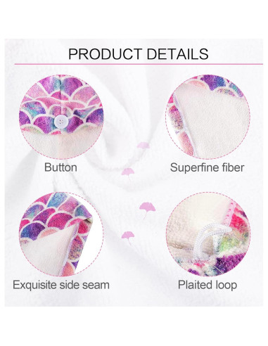 Toalla de Microfibra para Cabello MADHOLLY Sirena 2Pack