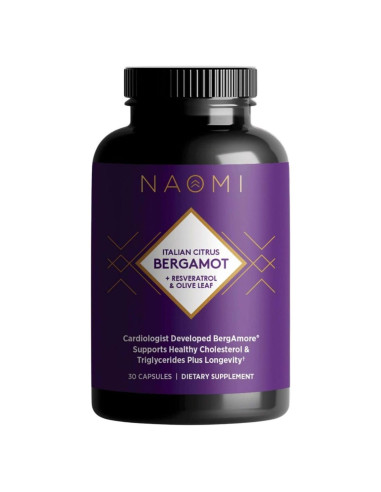 Suplemento de Bergamota Cítrica NAOMI 500mg + Resveratrol 30 Cápsulas