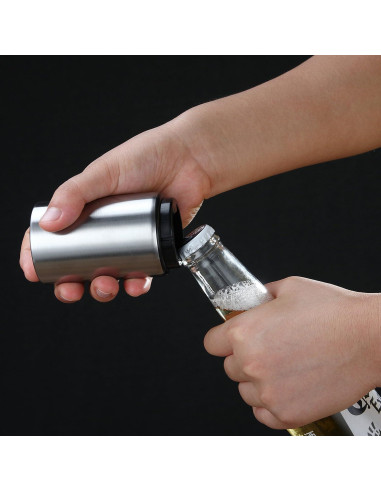Abrebotellas Automático HQY de Acero Inoxidable - Fácil Uso