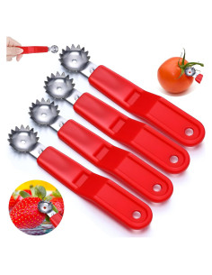 Herramienta Descorazonadora de Tomates LemonRoad 4 Pcs Acero Inoxidable