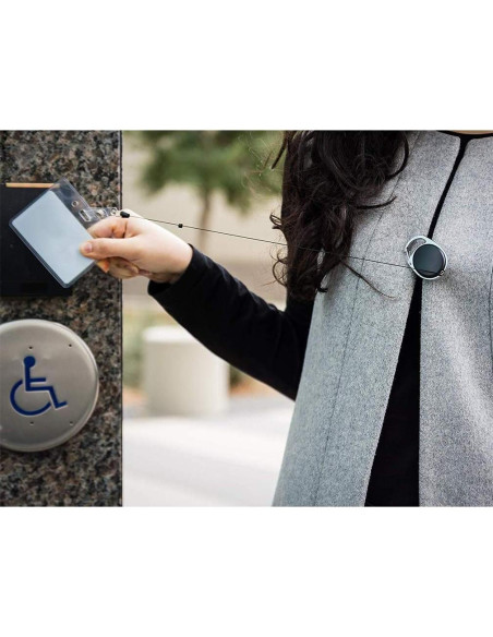 14 Portatarjetas Retráctiles Viaky con Clips y Cuerda 60cm