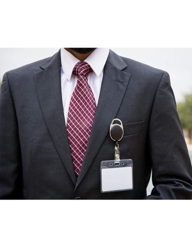 14 Portatarjetas Retráctiles Viaky con Clips y Cuerda 60cm