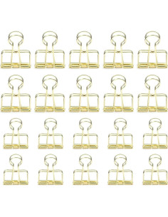 20 Clips de Papel Dorados DEEDYGO de Acero Inoxidable 2