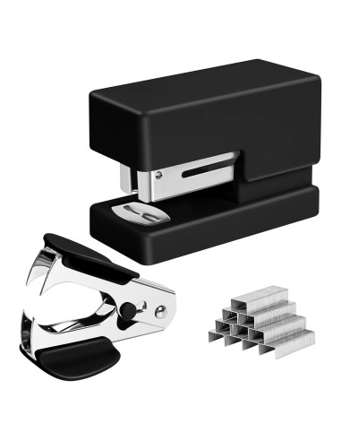 Mini Grapadora Yzkula Negra - Capacidad 25 Hojas, 830 Grapas