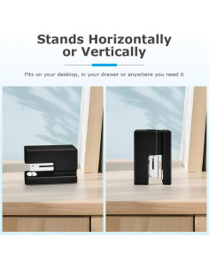 Mini Grapadora Yzkula Negra - Capacidad 25 Hojas, 830 Grapas 2