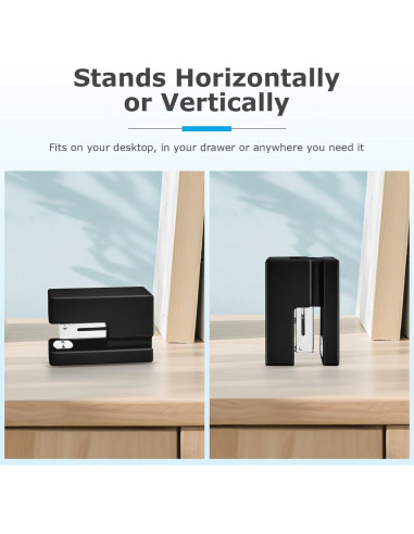 Mini Grapadora Yzkula Negra - Capacidad 25 Hojas, 830 Grapas