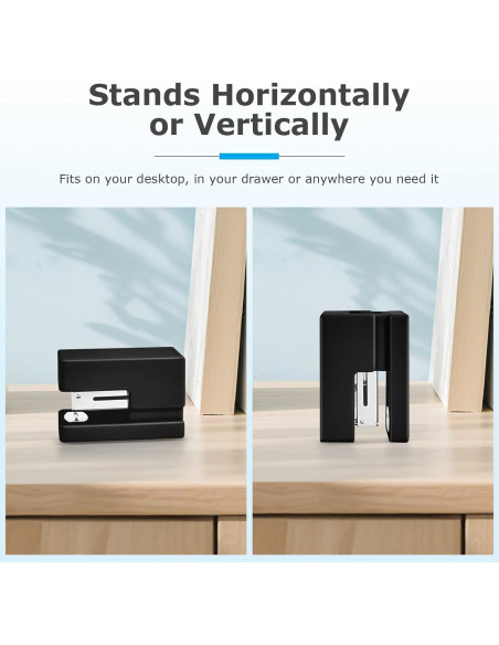 Mini Grapadora Yzkula Negra - Capacidad 25 Hojas, 830 Grapas