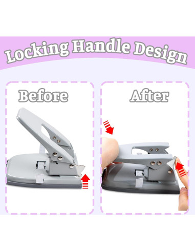 Perforadora de 2 agujeros HKKYO metálica para 30 hojas