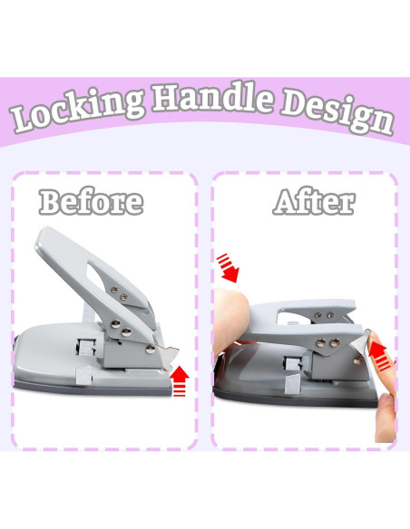 Perforadora de 2 agujeros HKKYO metálica para 30 hojas Perforadora de 2 agujeros HKKYO metálica para 30 hojas