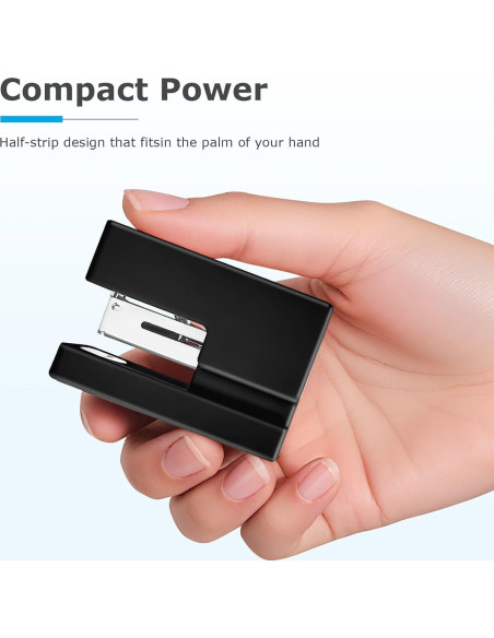 Mini Grapadora Yzkula Negra - Capacidad 25 Hojas, 830 Grapas