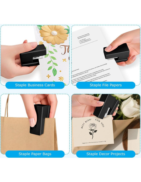 Mini Grapadora Yzkula Negra - Capacidad 25 Hojas, 830 Grapas