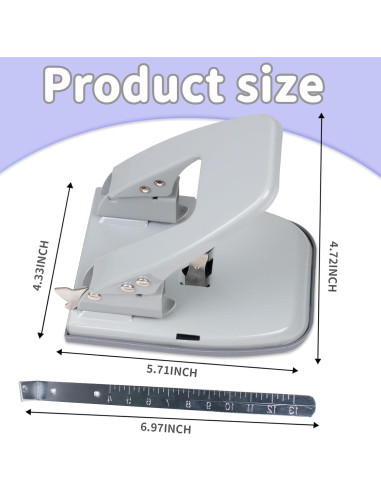 Perforadora de 2 agujeros HKKYO metálica para 30 hojas