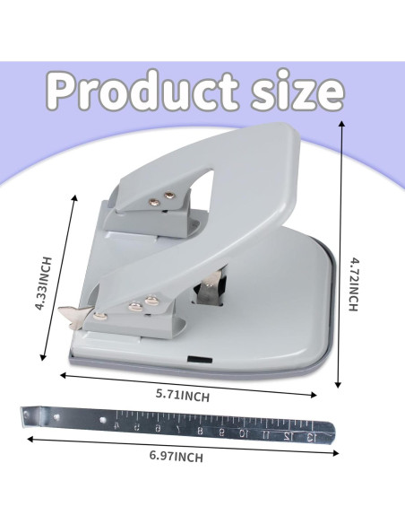 Perforadora de 2 agujeros HKKYO metálica para 30 hojas Perforadora de 2 agujeros HKKYO metálica para 30 hojas