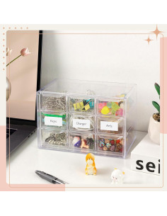 Organizador de Cajones FEXIA 9 Compartimentos Plástico Transparente 2