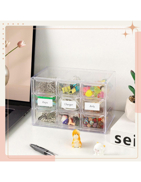 Organizador de Cajones FEXIA 9 Compartimentos Plástico Transparente