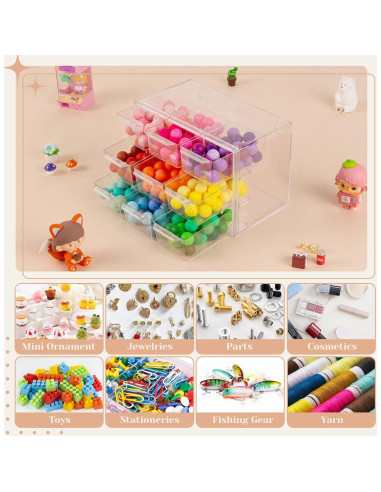 Organizador de Cajones FEXIA 9 Compartimentos Plástico Transparente