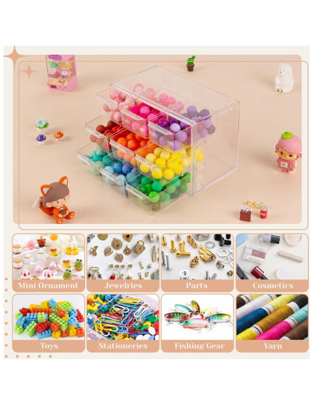 Organizador de Cajones FEXIA 9 Compartimentos Plástico Transparente