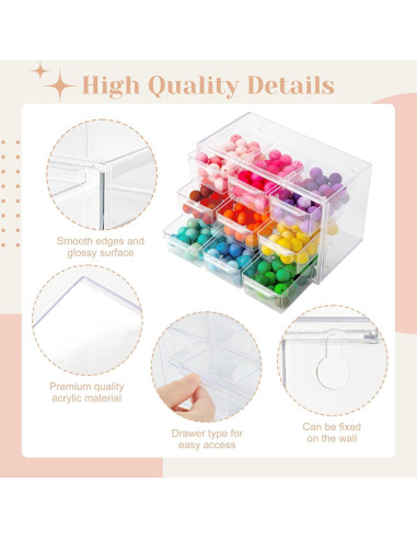 Organizador de Cajones FEXIA 9 Compartimentos Plástico Transparente