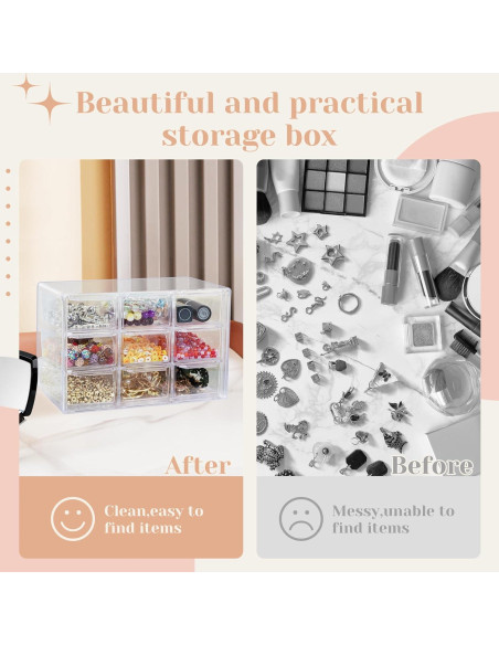 Organizador de Cajones FEXIA 9 Compartimentos Plástico Transparente