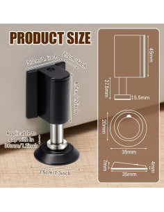 Paquete de 2 Topes de Puerta Magnéticos Ajustables Otoolling 2