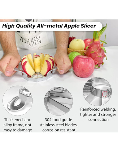 Cortador de Manzanas SPEENSUN Metálico 12 Cuchillas 10 cm