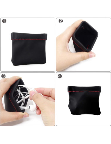 Bolsa de Almacenamiento para Auriculares Honbay 4PCS Negra