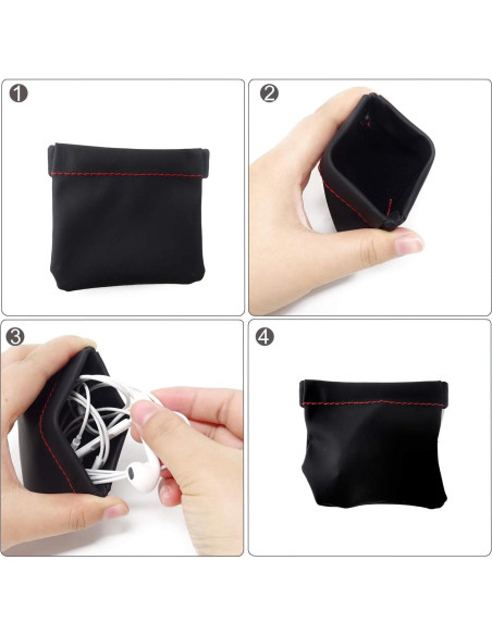 Bolsa de Almacenamiento para Auriculares Honbay 4PCS Negra