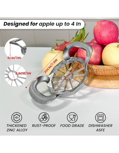 Cortador de Manzanas SPEENSUN Metálico 12 Cuchillas 10 cm