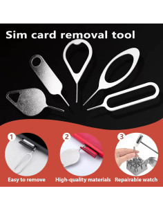 Kit de Herramientas para Tarjeta SIM Tnkcter 16 Pcs Acero Inoxidable 2