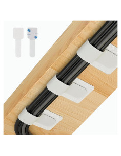 50 Corbatas de Cable Autoadhesivas Abnii Gancho y Bucle Blancas