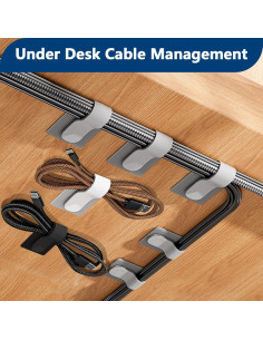 50 Corbatas de Cable Autoadhesivas Abnii Gancho y Bucle Blancas 2