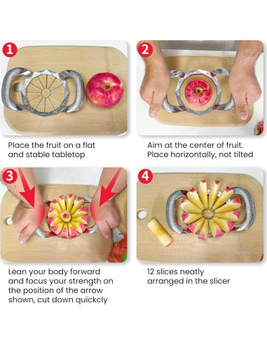 Cortador de Manzanas SPEENSUN Metálico 12 Cuchillas 10 cm