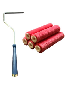 Juego de 5 Rodillos Mini de Mohair 10 cm + Marco Tru Lamb