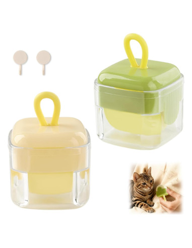 Set de 2 Rodillos Quitapelusas Lavables PUOPOSTY - Beige y Verde