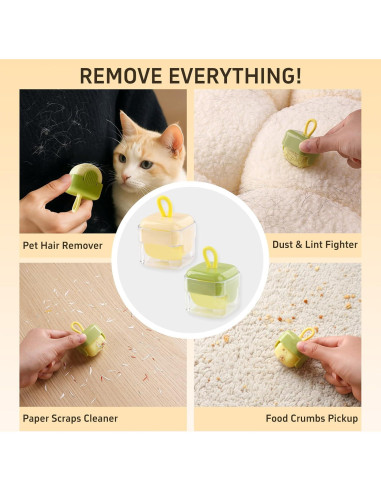 Set de 2 Rodillos Quitapelusas Lavables PUOPOSTY - Beige y Verde