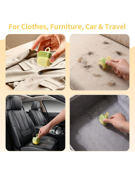 Set de 2 Rodillos Quitapelusas Lavables PUOPOSTY - Beige y Verde