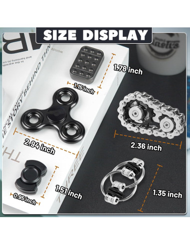 5 Juguetes Antiestrés Metálicos Chilvil para Adultos y Adolescentes