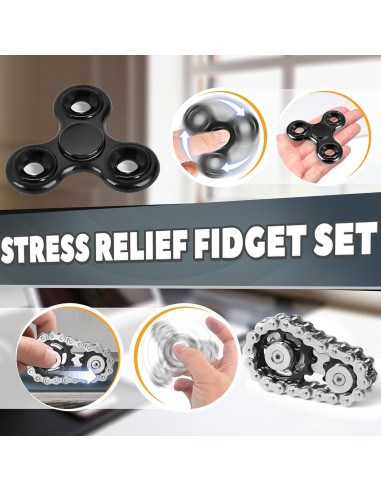 5 Juguetes Antiestrés Metálicos Chilvil para Adultos y Adolescentes