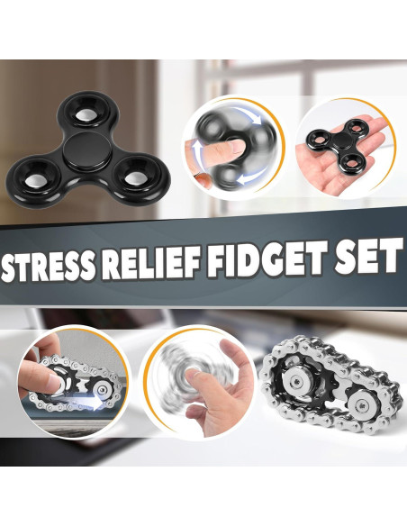 5 Juguetes Antiestrés Metálicos Chilvil para Adultos y Adolescentes