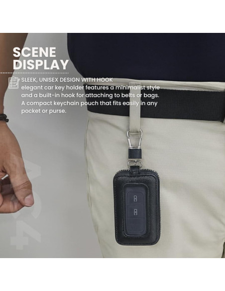 Funda Universal para Llave de Auto AC4 - Cuero Duradera 10x6cm